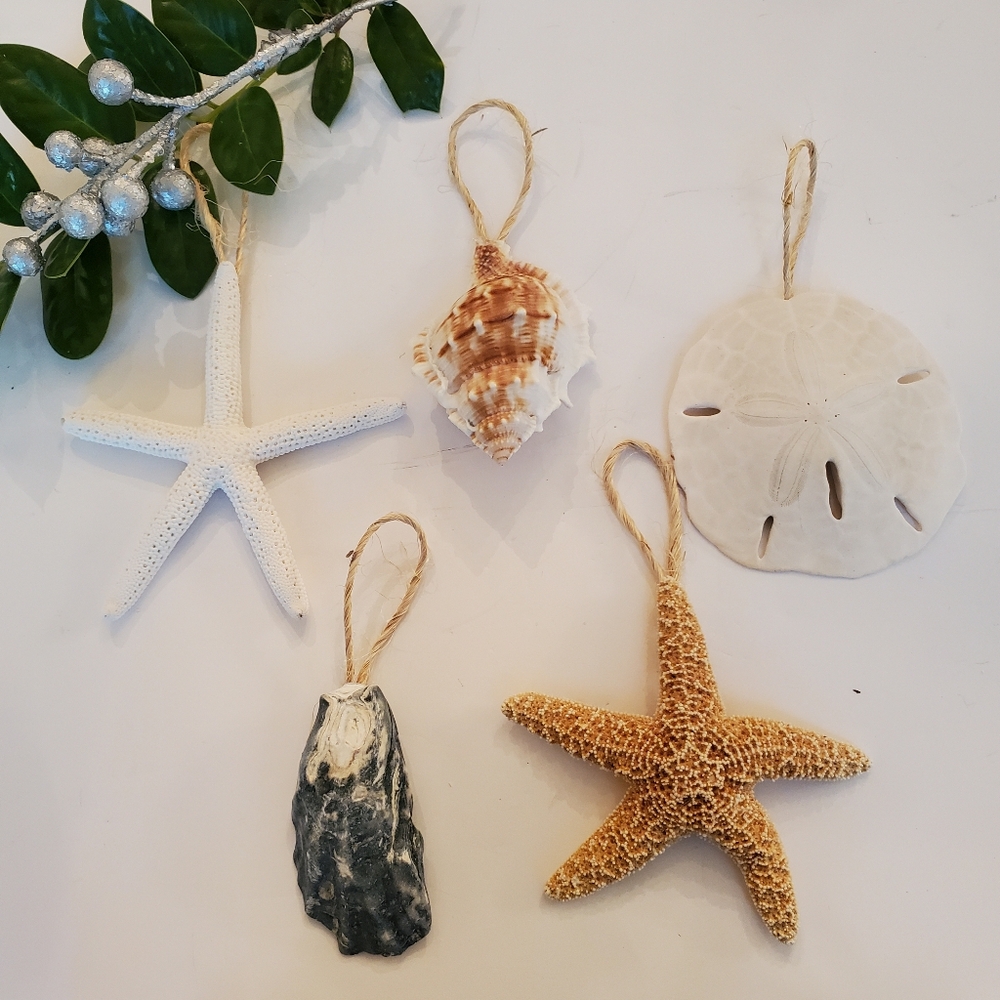Coastal Holiday Ornament Set Of 5